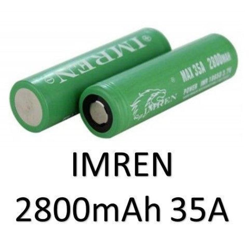 imren 18650 2800mah 35a greenflat now 2 pcs 67262