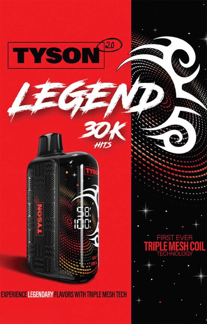 tyson 2.0 legend disposable flavor card updated 97626